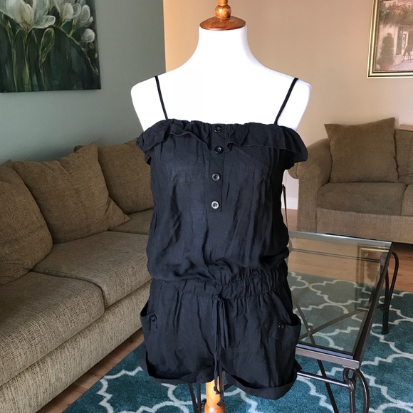 Rhapsody Pants - Super cute black romper w buttons/ drawstring NWT